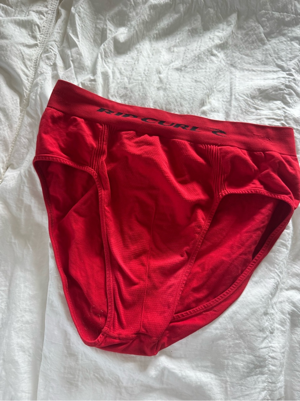 Rip Curl Men's Red Briefs with Branded Waistband
